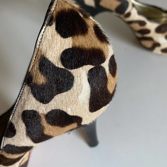 Luciano Padovan Peep Toe Pump Pony Hair Calf Animal Print Leopard Cheeta… - Picture 6 of 9